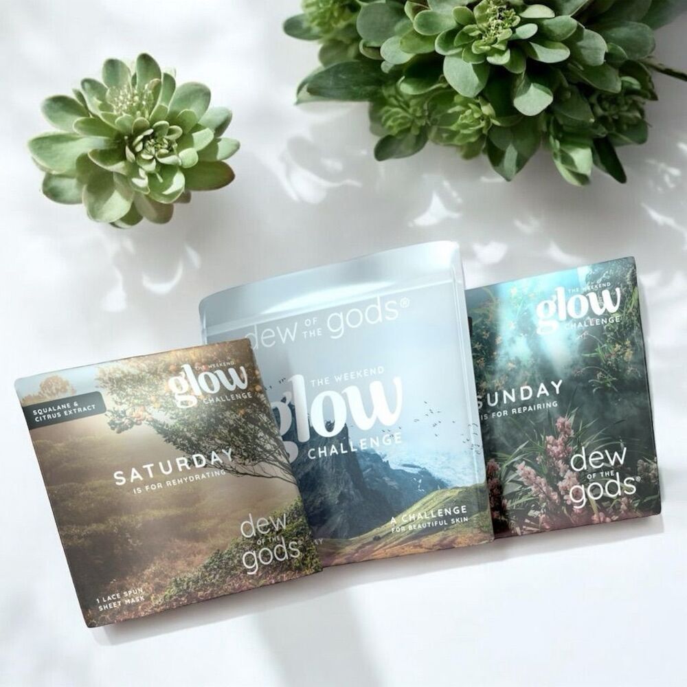 Dew of the Gods The‎ Weekend Glow Challenge Sheet Masks Women’s Skincare NEW